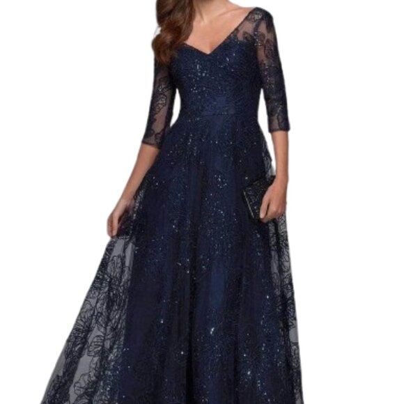 Alyce Paris Dresses & Skirts - NWT Alyce Paris 27494 Lace Formal Gown Navy Size 24